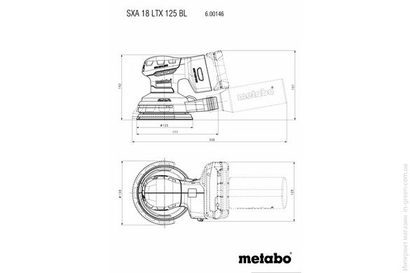 Акумуляторна ексцентрикова шліфувальна машина METABO SXA 18 LTX 125 BL (600146840)