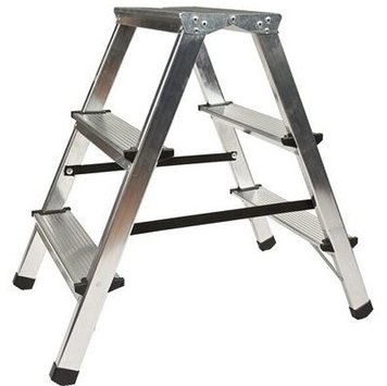 Двостороння алюмінієва драбина VIRASTAR Step Stool 2x3 сходинок, 125 кг