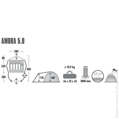 Палатка HIGH PEAK Amora 5.0 Nimbus Grey (11576)