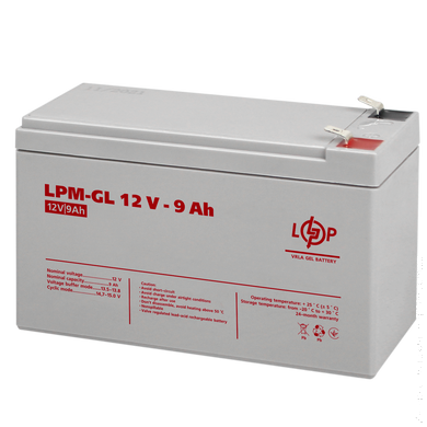 Акумулятор гелевий LPM-GL 12V - 9 Ah