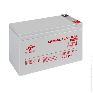 Аккумулятор гелевий LPM-GL 12V - 9 Ah