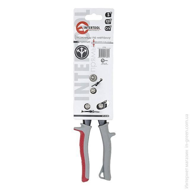 Ножницы по металлу 250мм прямые Cr-V INTERTOOL HT-0180