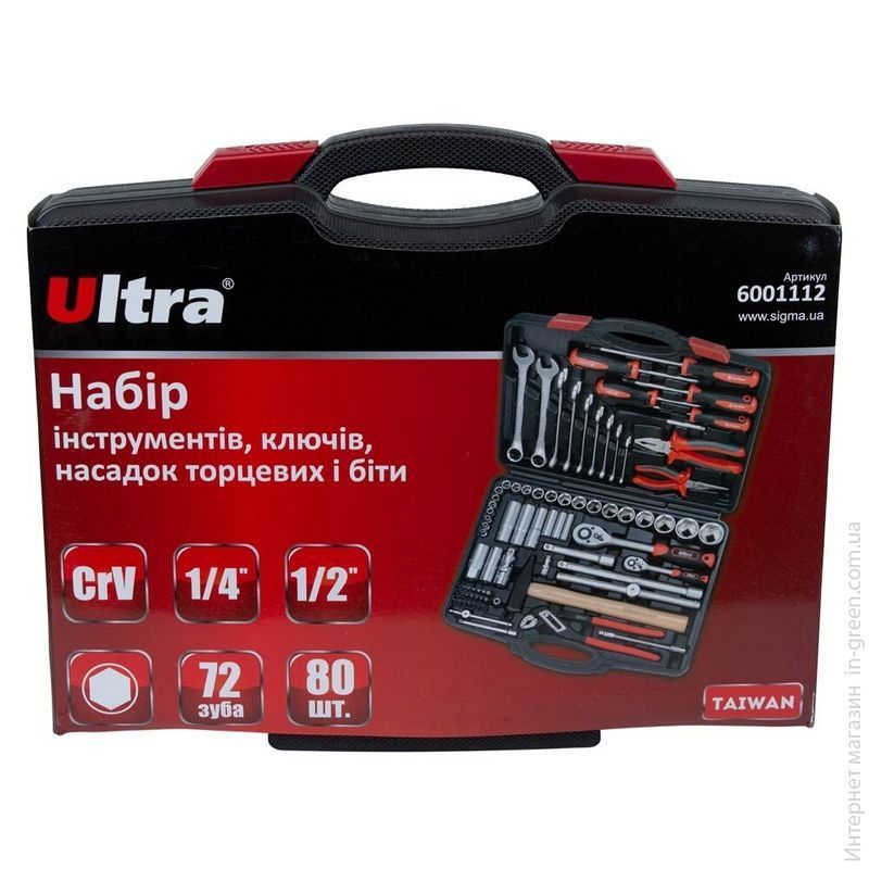 Набор ручного инструмента ULTRA 80 шт CrV (6001112)