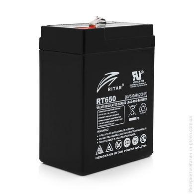 Акумуляторна батарея AGM RITAR RT650 Black Case 6V/5Ah (70х47х99(107)) Q20