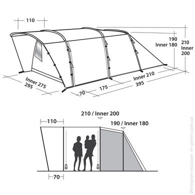 Намет EASY CAMP Palmdale 500 Forest Green (120369)