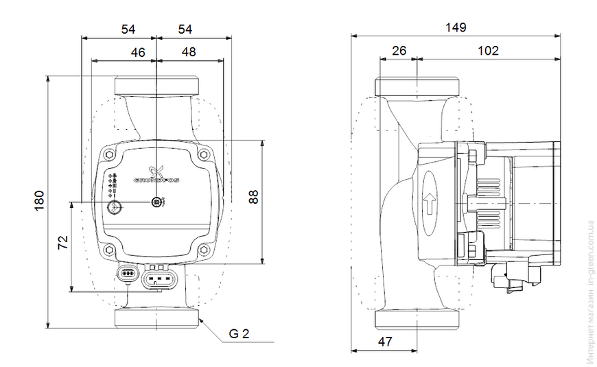 Циркуляционный насос GRUNDFOS ALPHA1 L 32-60 180 1 (99160590)