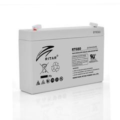 Аккумуляторная батарея AGM RITAR RT680, Black Case, 6V 8Ah (151х34х94(100)) Q10