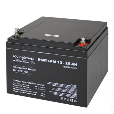 Аккумулятор кислотный AGM LogicPower LPM 12 - 26 AH