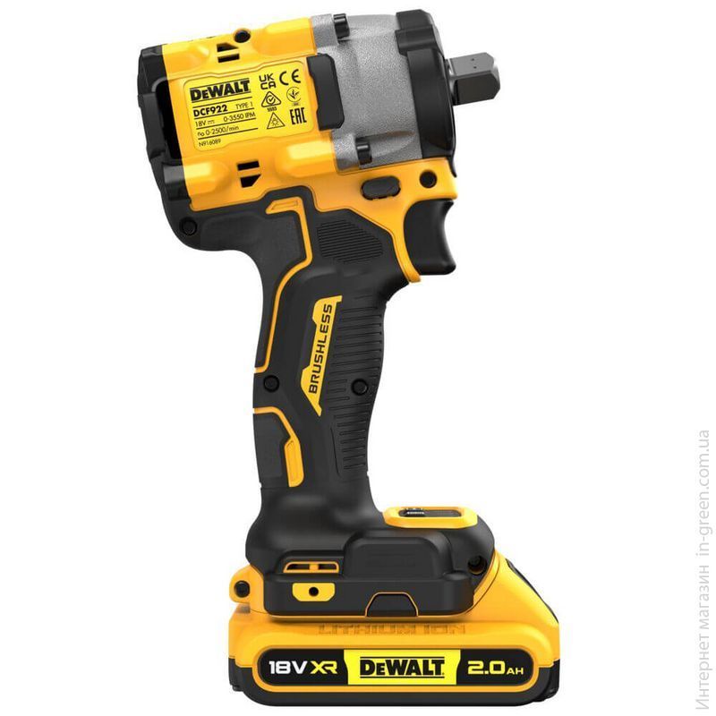 Гайковерт ударний акумуляторний безщіточний DeWALT DCF922D2T