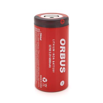 Аккумулятор 32700 LiFEPO4 ORBUS 32700-48G, 6000mAh, 3.2V, RED/GREY, Q120