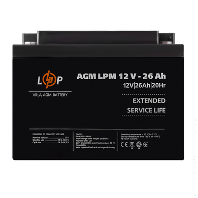 Аккумулятор AGM LPM 12V - 26 Ah під болт М5