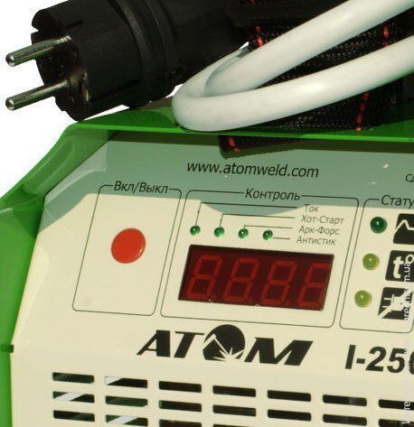 Инверторная сварка (ММА) АТОМ I-250D без кабелей с байонетными штекерами Abicor Binzel