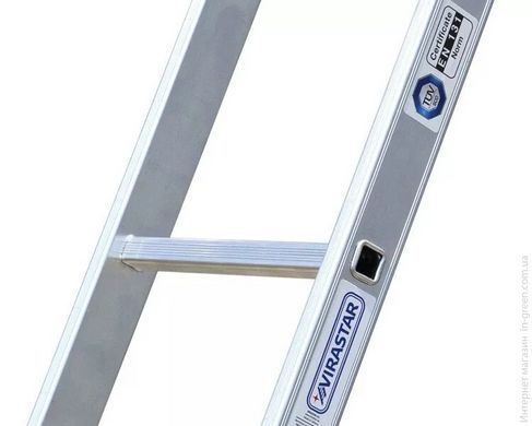 Алюминиевая односекционная лестница 15 ступеней UNOMAX VIRASTAR