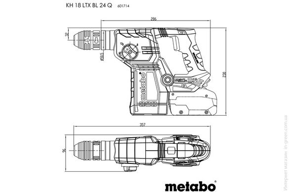 Акумуляторний перфоратор METABO KH 18 LTX BL 24 Q Set ISA в metaBOX 185 XL)