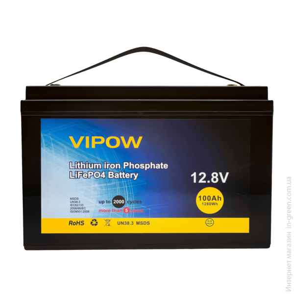 Акумуляторна батарея VIPOW LiFePO4 12,8V 100Ah