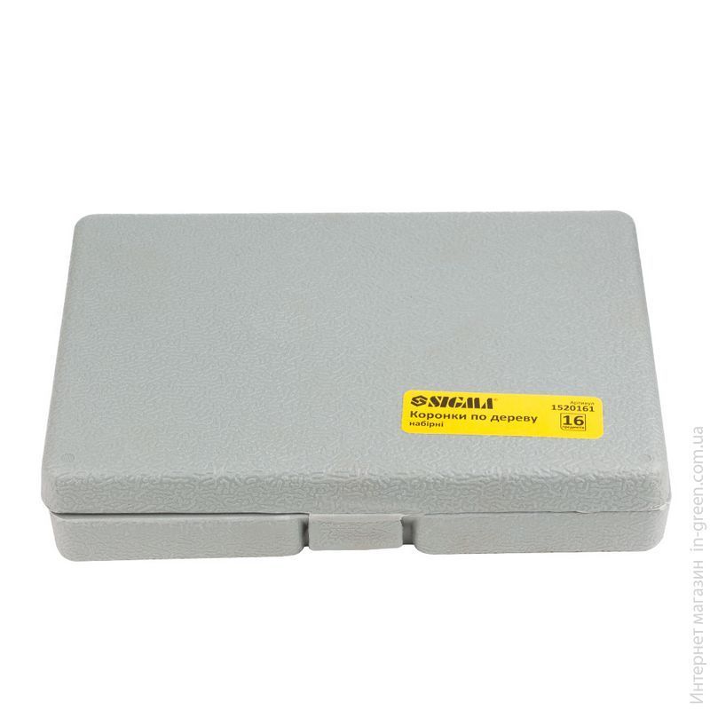 Коронки по дереву наборные SIGMA 1520161 16шт O19,22,29,32,38,44,51,64,76,89,102,127мм (кейс)