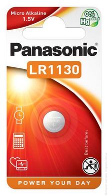 Батарейка Panasonic лужна LR1130(389, V10GA, AG10, RW49, G10, GP89A, LR54) блістер