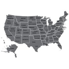 Наклейка на стіну Скретч-карта США