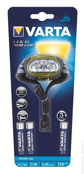 ліхтар VARTA Sports Head Light LED x4 3AAA