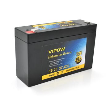 Аккумуляторная литиевая батарея Vipow 12 V 8Ah с элементами Li-ion 18650 со встроенной ВМS платой