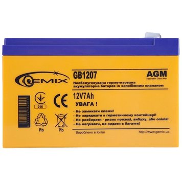 Аккумулятор Gemix GB1207 / 12V 7Ah