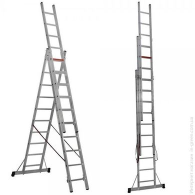 Трехсекционная алюминиевая лестница VIRASTAR 3x14 ступеней
