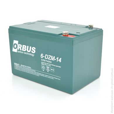 Тяговая аккумуляторная батарея AGM ORBUS 6-DZM-14, 12V 14Ah M5 (151х98х101 мм) Green Q4