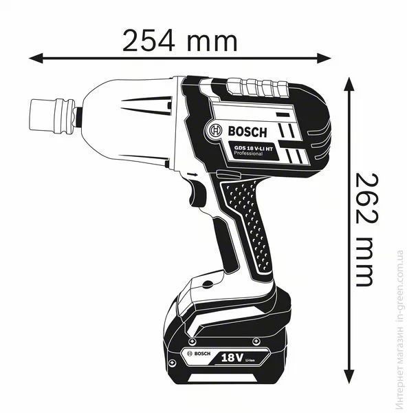 Гайковерт BOSCH GDS 18 V-LI HT (06019B130A)