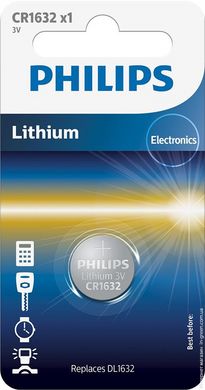 Батарейка Philips літієва CR 1632 (CR1632/00B) блистер