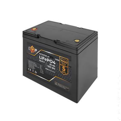 Акумулятор LP LiFePO4 24V (25,6V) - 52 Ah (1331Wh) (BMS 80A/40А) пластик