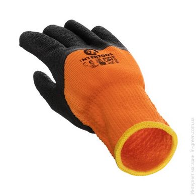Перчатка оранжевая вязанная акриловая утепленная INTERTOOL SP-0116