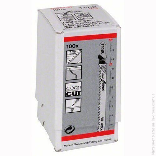 100 лобзикових пилок BOSCH T 101 B, HCS (2608637876)