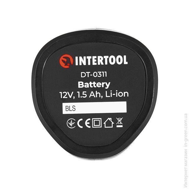 Аккумулятор Li-ion 12 В, 1.5 Ач для шуруповерта DT-0310/DT-0314 (2025 г) INTERTOOL DT-0311