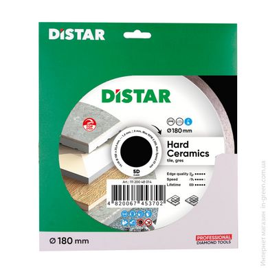 Distar Круг алмазний відрізний 1A1R 180x1,4 / 1,0x8,5x25,4 Hard ceramics (11120048014)