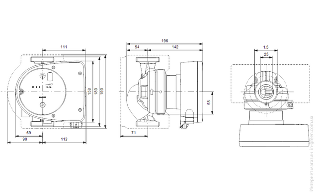 Циркуляционный насос GRUNDFOS MAGNA1 25-120 180 1x (99221215)