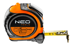 Рулетка NEO, стальная лента 5 м x 25 мм, магнит, двусторонняя печать (67-195)