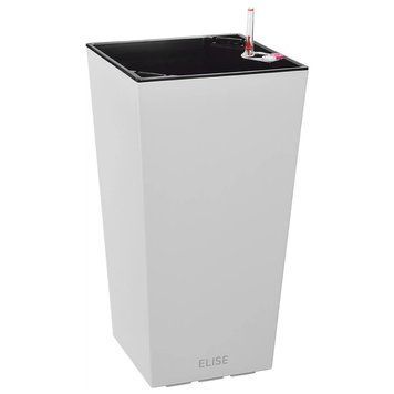 Вазон із системою автополиву Plastkon ELISE 20 см білий, матовий