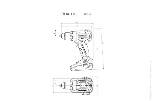 Акумуляторний ударний дриль-шуруповерт METABO SB 18 LT BL (602316840)