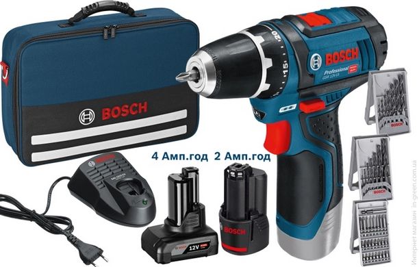 Шуруповерт-дриль BOSCH GSR 12 V-Set 15 (0615990G6L)