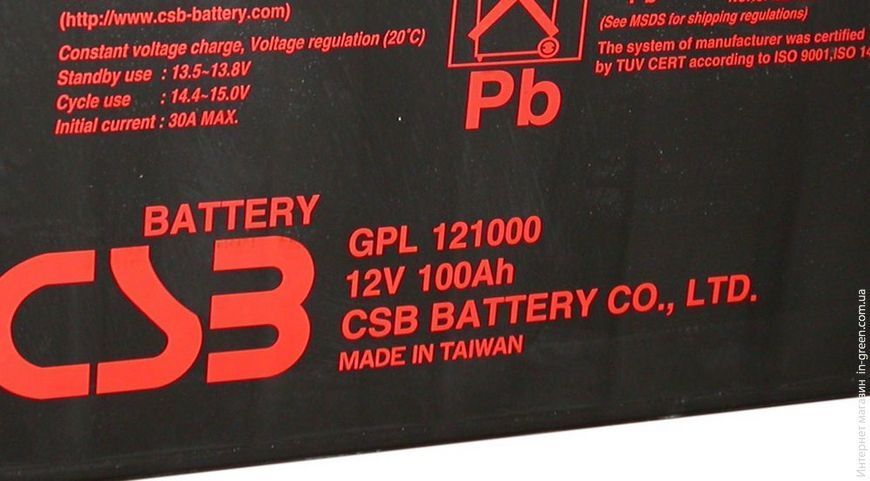 Аккумуляторная батарея CSB GPL121000