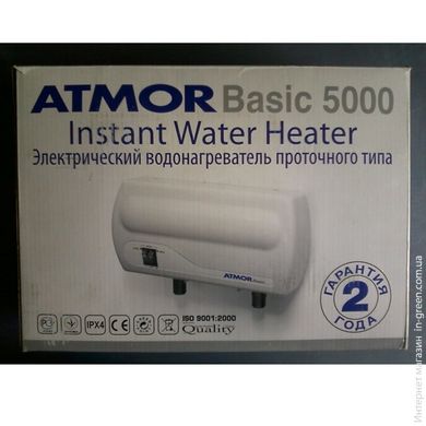 Проточный Водонагрівач Atmor BASIC 5 кВт (душ+кран)