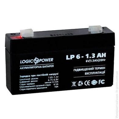 Свинцово-кислотный аккумулятор LOGICPOWER LPM 6-1.3 AH
