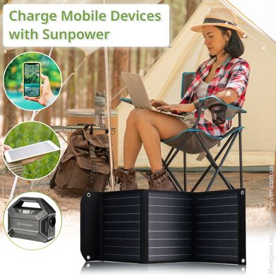 Портативное зарядное устройство солнечная панель Bresser Mobile Solar Charger 40 Watt USB DC (3810040)