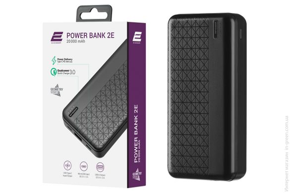 Портативное зарядное устройство Power Bank 2E Geometry 2E-PB2072PD-BLACK