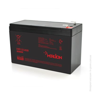 Акумуляторна батарея MERLION HR1234W, 12V 9,5Ah (151х65х94(100)) Black Q10/420