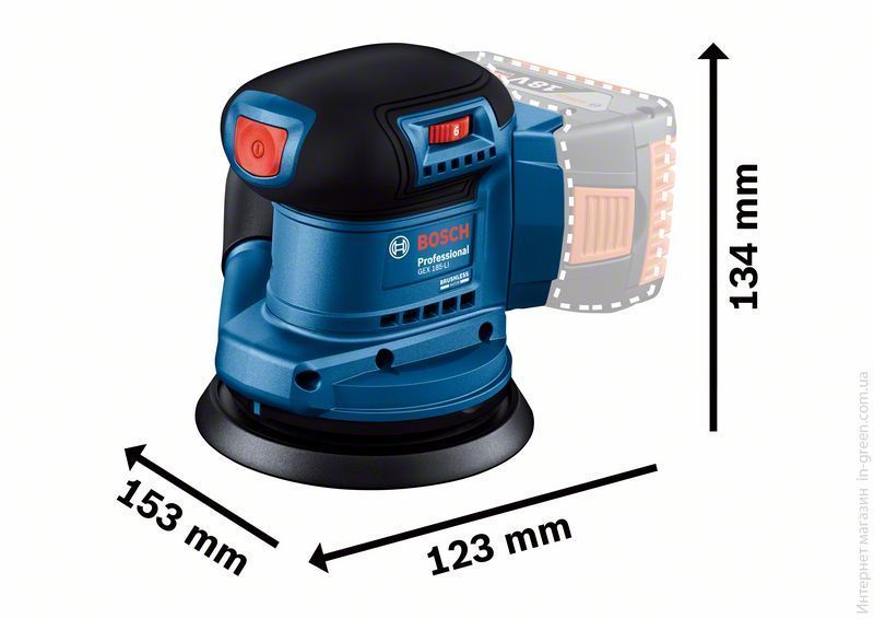 Аккумуляторная эксцентриковая шлифмашина Bosch GEX 185-Li SOLO 06013A5020 (без АКБ и ЗУ)