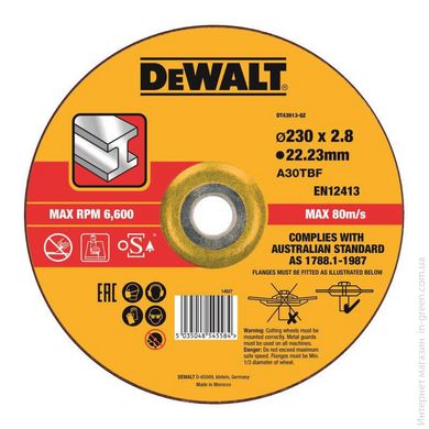 Круг абразивний відрізний DEWALT DT43913