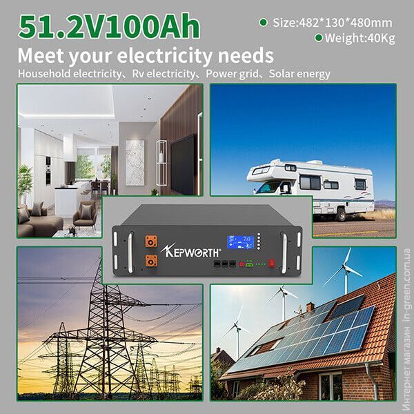 Аккумулятор Kepworth LiFePO4 48V/100AH (5100W*h) Racked