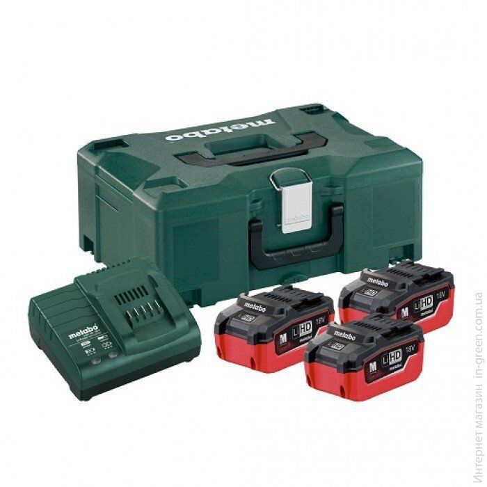 Базовий комплект Metabo 3xLIHD5.5Ач + ASC30-36 + METALOC