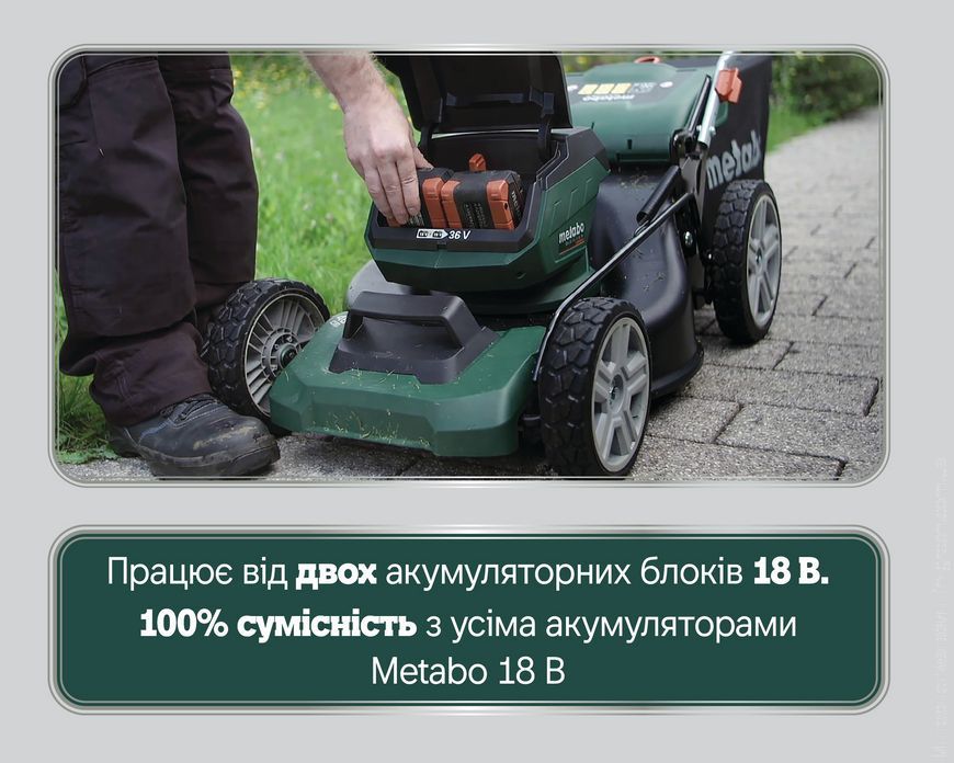 Акумуляторна газонокосарка METABO RM 36-18 LTX BL 46 (601606650)